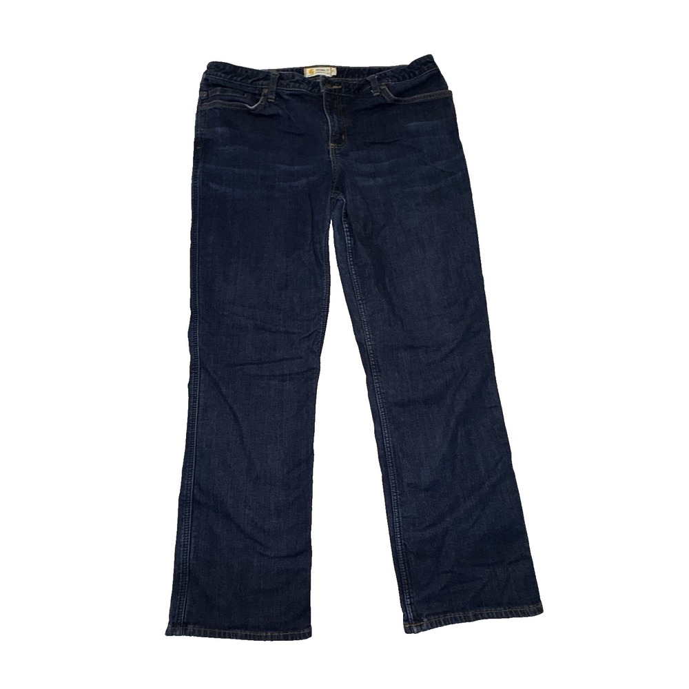 Carhartt Insulated Lined Jeans Women's 36x31 Sz 18 Reg Work Outdoor Quilted